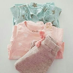2 sets of Jessica simpson baby girl clothing
